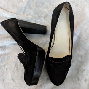 Calvin Klein Black Suede Platform Heels